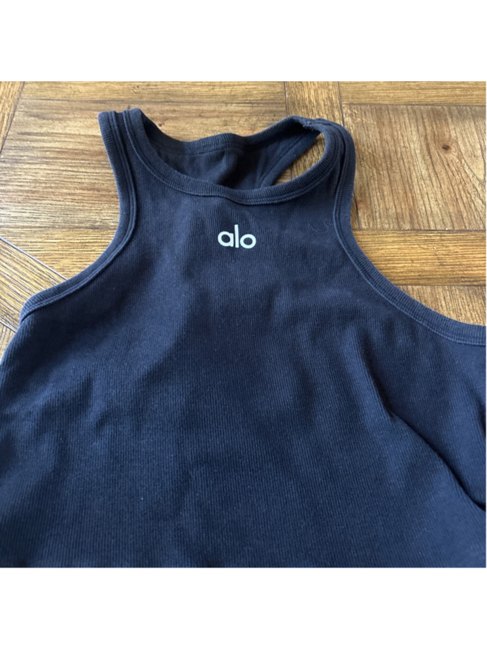 Women's Alo Yoga Ribbed Racerback Tank Top Black size S